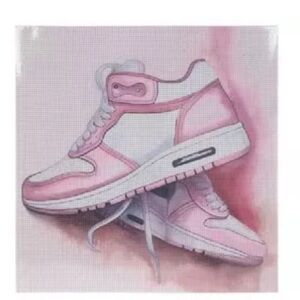 New! Hobby Lobby Pink and White Sneaker Diamond Art Canvas Kit